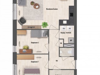 1-1 Appartement Type A2 in Zaamslag